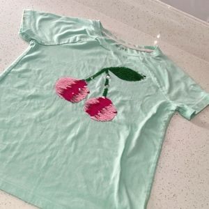 Mint green sequin Tshirt